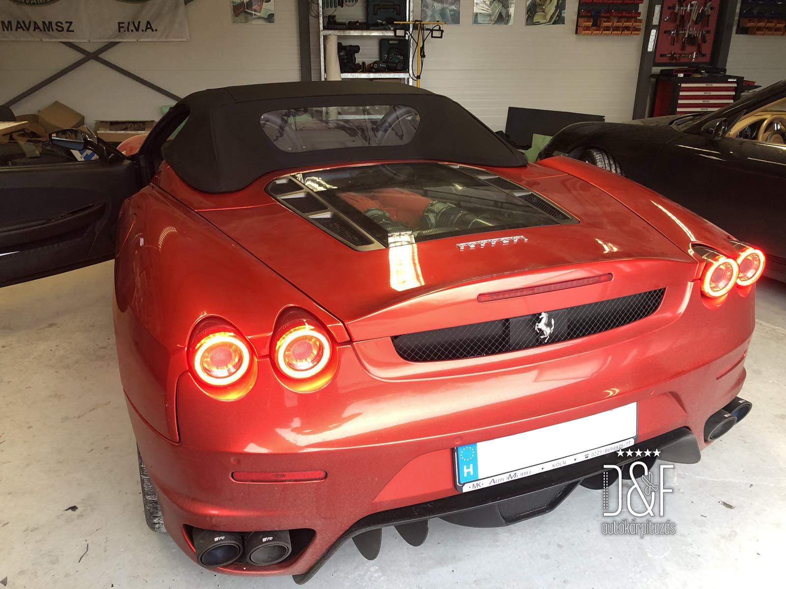 Ferrari F430 Cabriotető hevederek és gumik cseréje